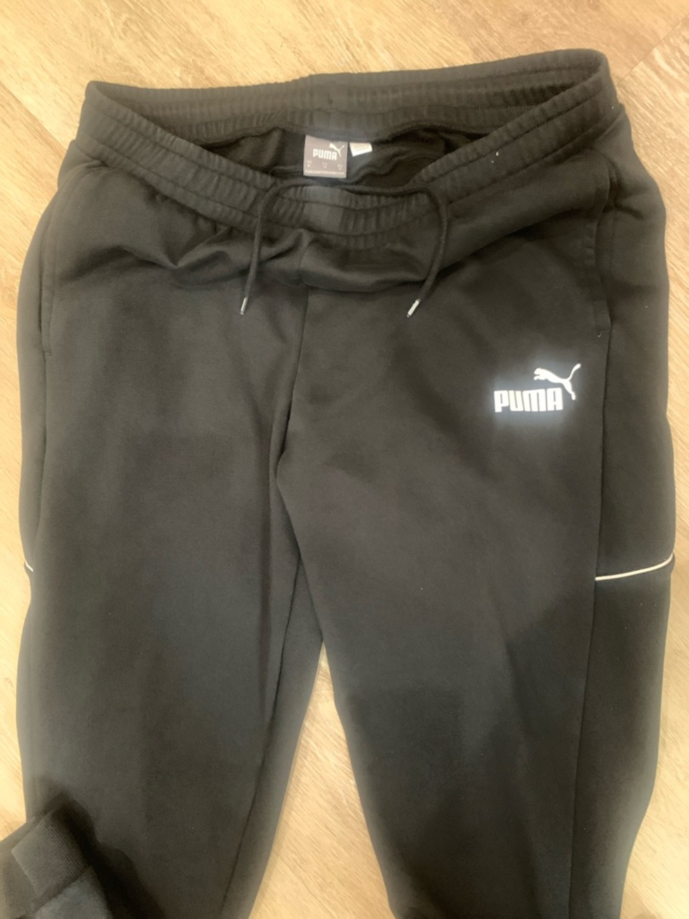 Puma Black Jogger Pants with White Logo